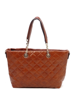 Classic Quilted Shopper DL2564Q BROWN